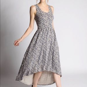 Geometric High Low Organic Jersey Maxi Dress